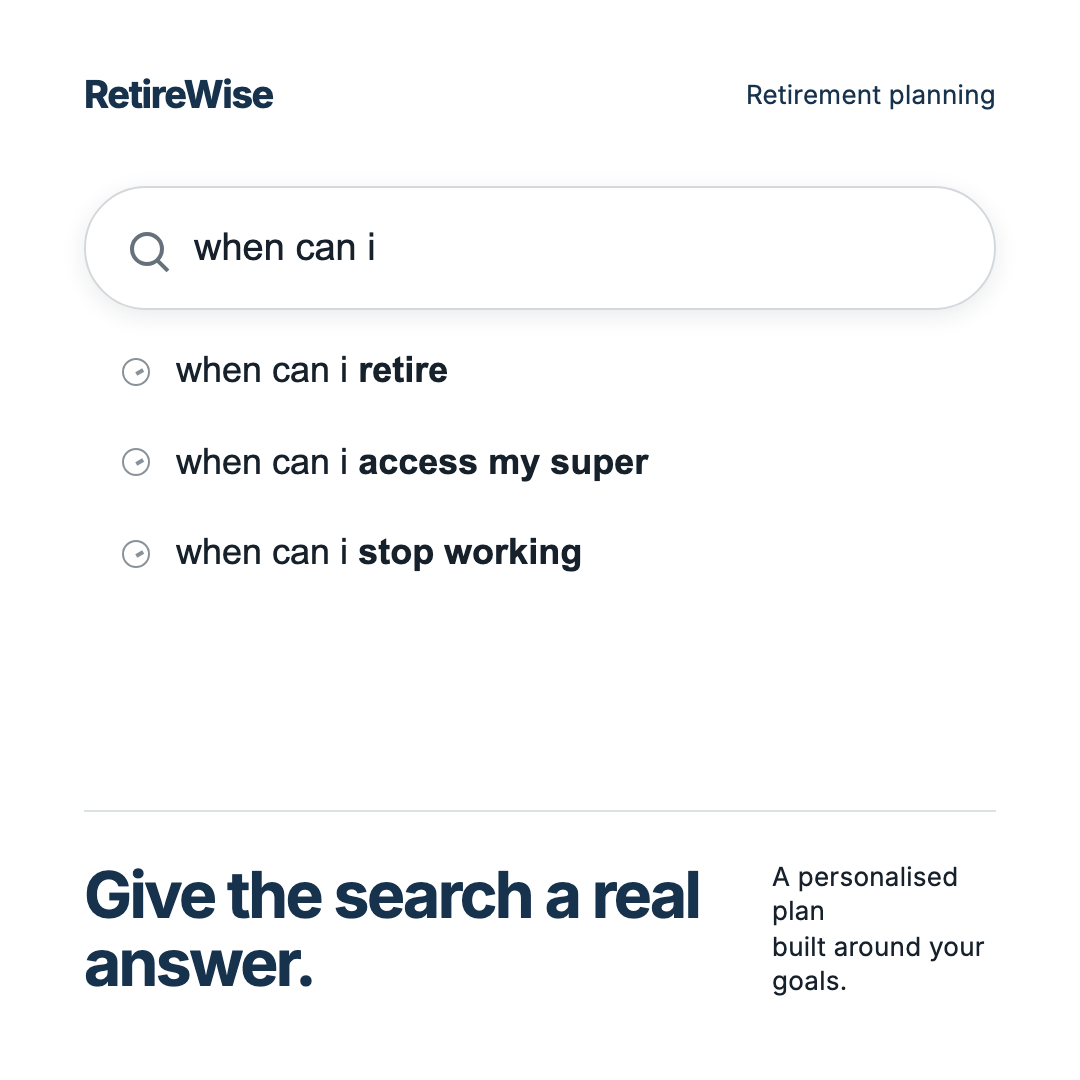 Retirement search autocomplete ad creative